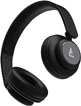 boAt Rockerz 450 Bluetooth On Ear Headphones with Mic, Upto 15 Hours Playback, 40MM Drivers, Padded Ear Cushions, Integrated Controls and Dual Modes(Luscious Black)